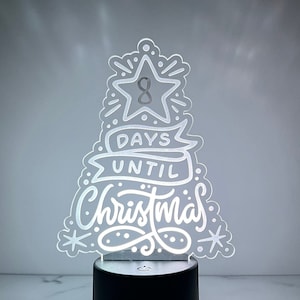 Days Until Christmas Countdown - Acrylic LED Sign