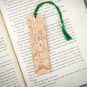 Wedding Favor Bookmarks - Custom Engraved Maple Wood - Rustic Wedding - Heart on a Tree