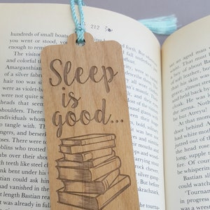 Sleep is Good Books Are Better Bookmark Laser Engraved Alder - Etsy India