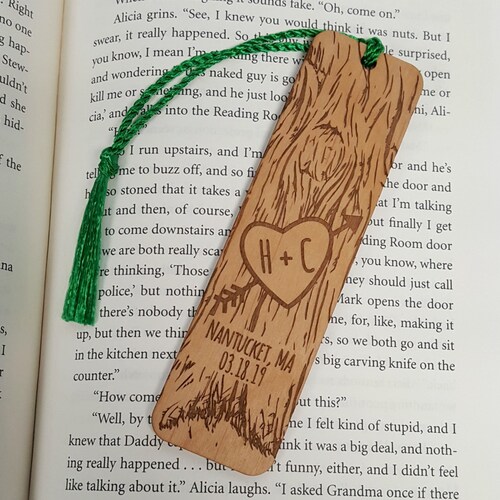Wedding Favor Bookmarks Custom Engraved Wood Rustic Etsy