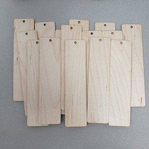 Bulk Blank Bookmarks - Sold Individually -Laser Cut Maple Wood with Lacquer Finish - No Tassel Wholesale