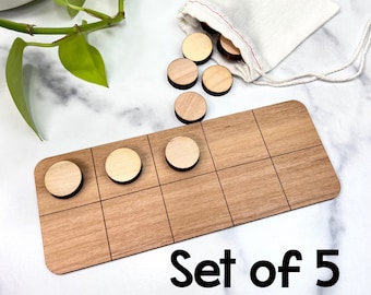 Set of 5 - Ten Frame with Wood Counting Pieces - 10 frame Math Counters