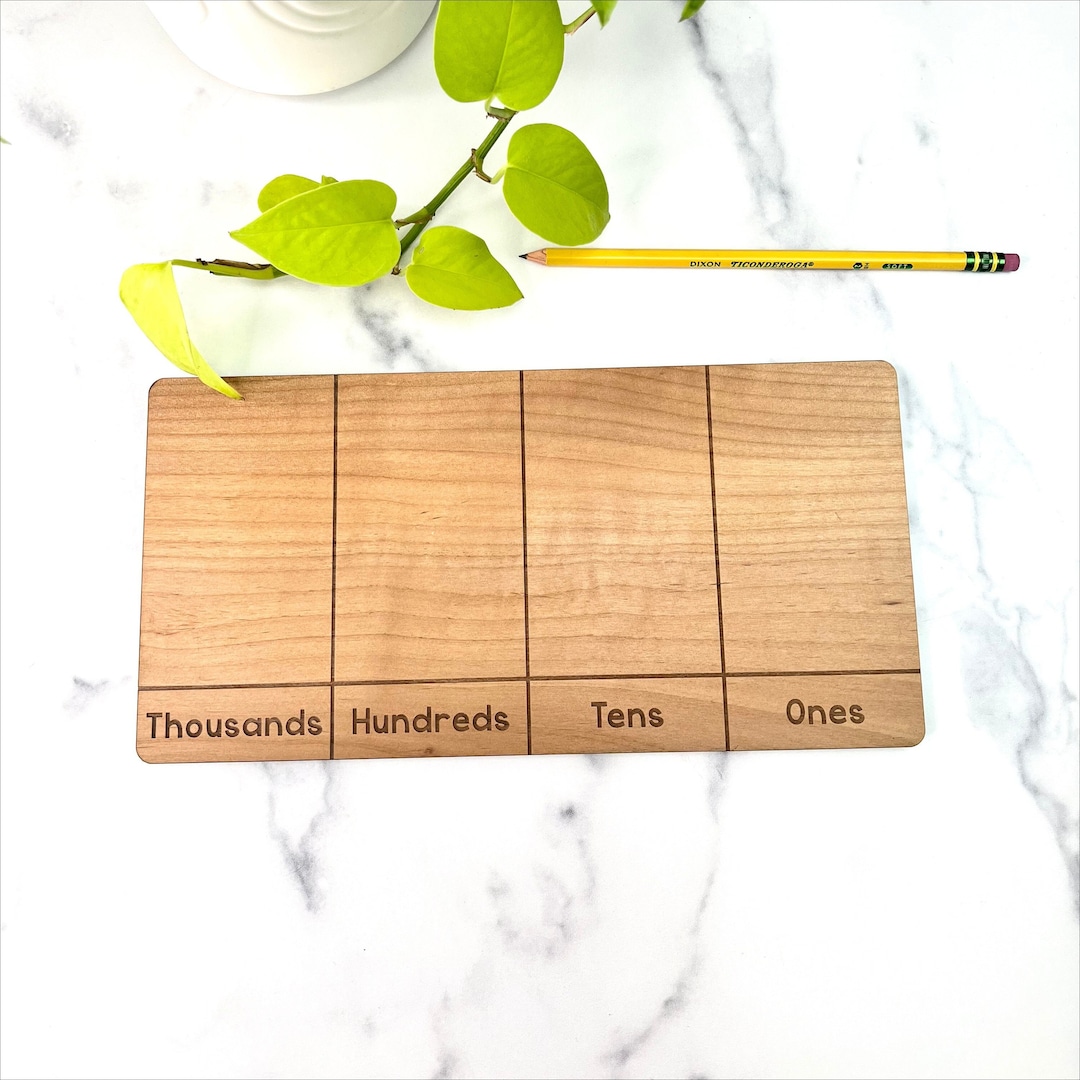 Wood Place Value Board Counting Manipulative Math Tool Number Sense