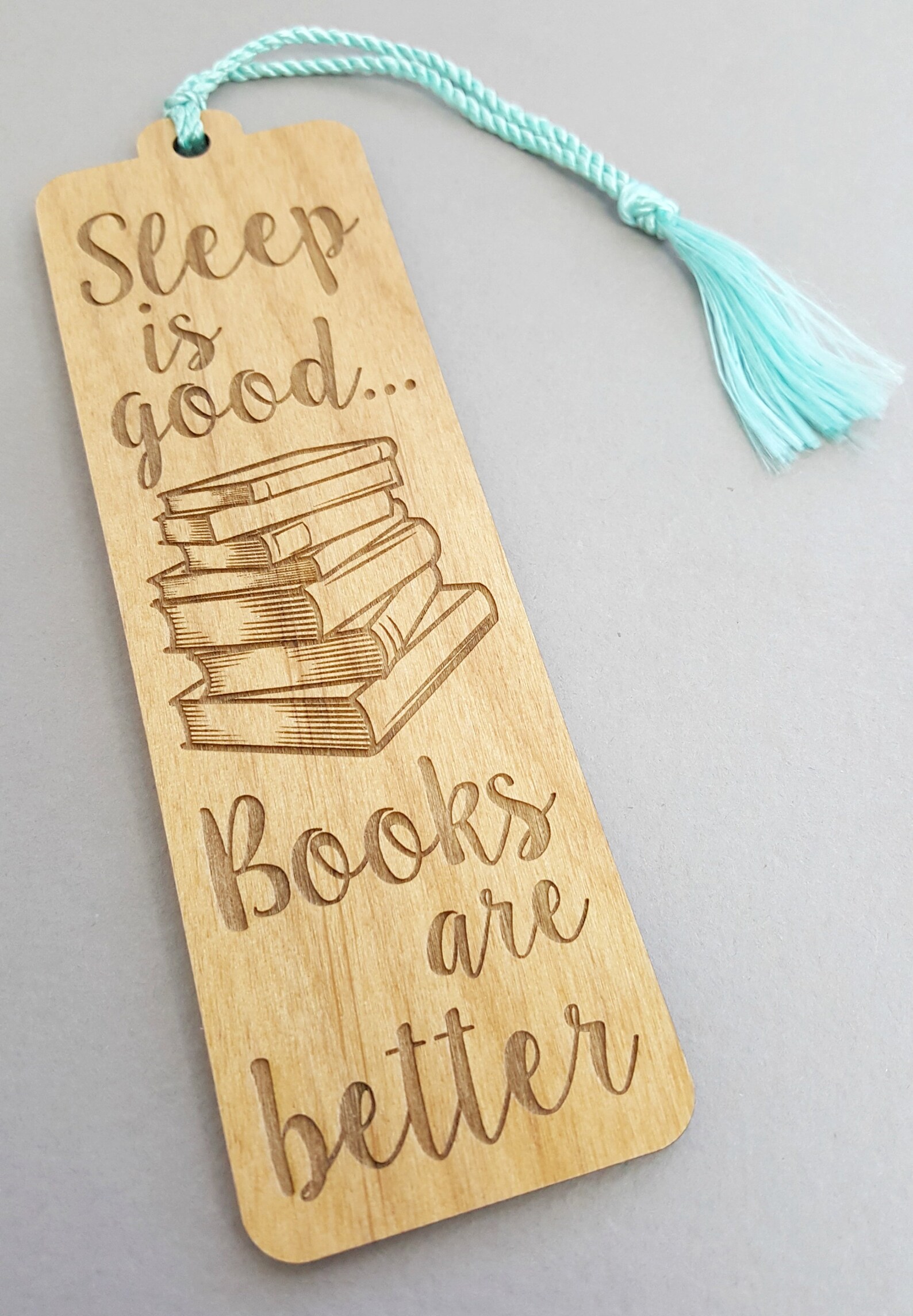 Sleep is Good Books Are Better Bookmark Laser Engraved Alder - Etsy India