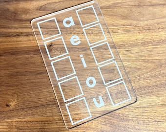 Acrylic CVC Board with Dry Erase Marker - Consonant, Vowel, Consonant - Learning to Read - Word Building