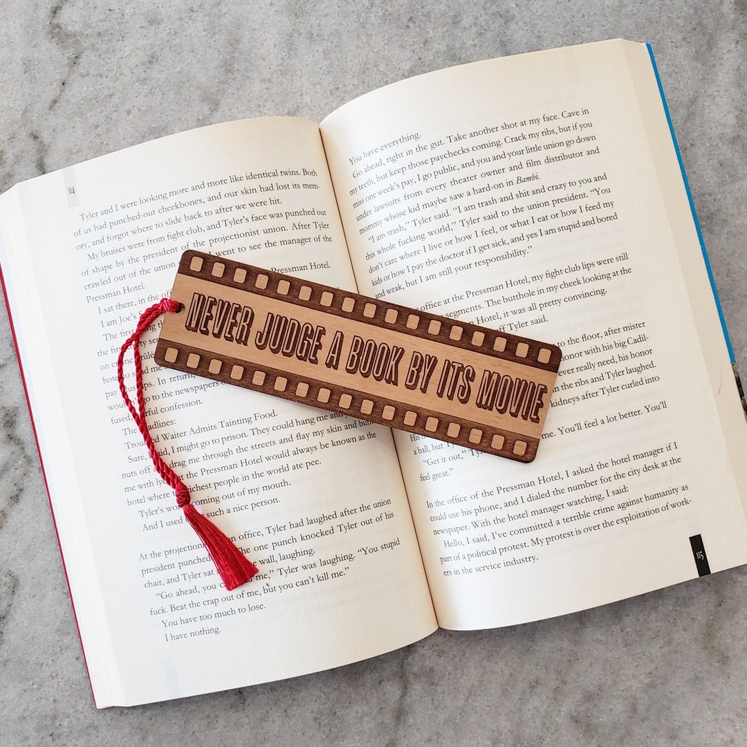 Wood Bookmark Never Judge a Book by Its Movie Laser - Etsy