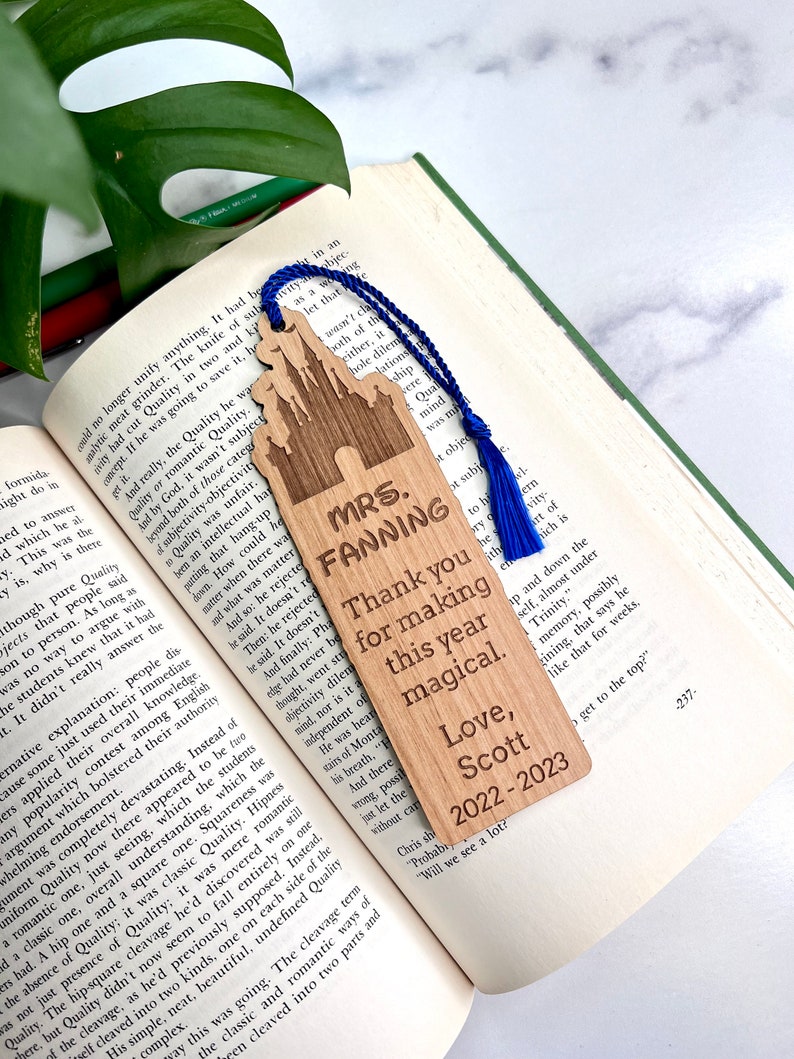 Disney Teacher Appreciation Gift Bookmark With Tassel - Laser Engraved ...