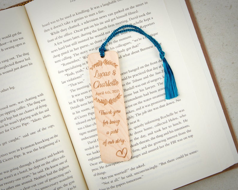 Wedding Favor Bookmarks Custom Quote Maple Wood Custom - Etsy
