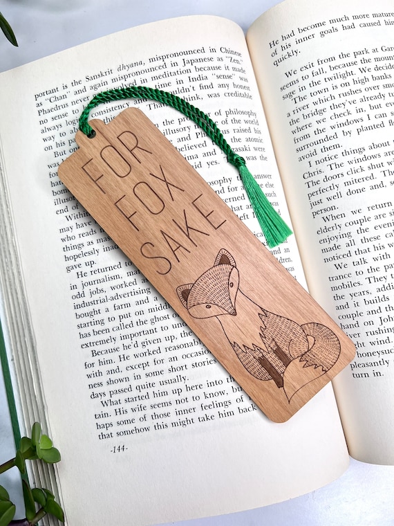Bookmark - PERSONALIZED Cool Fox - Birch wood Bookmark - PERSONALIZED Cool Fox - Birch wood
