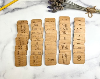 Memory Matching Game with Tiles - 20 Per Set - Multiple Representation - 1.5" Wood - Number Sense - Educational Math