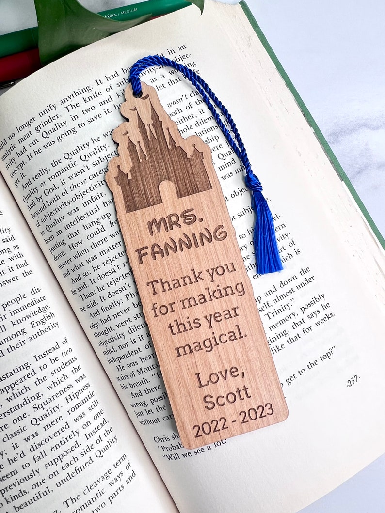 Disney Teacher Appreciation Gift Bookmark With Tassel - Laser Engraved ...