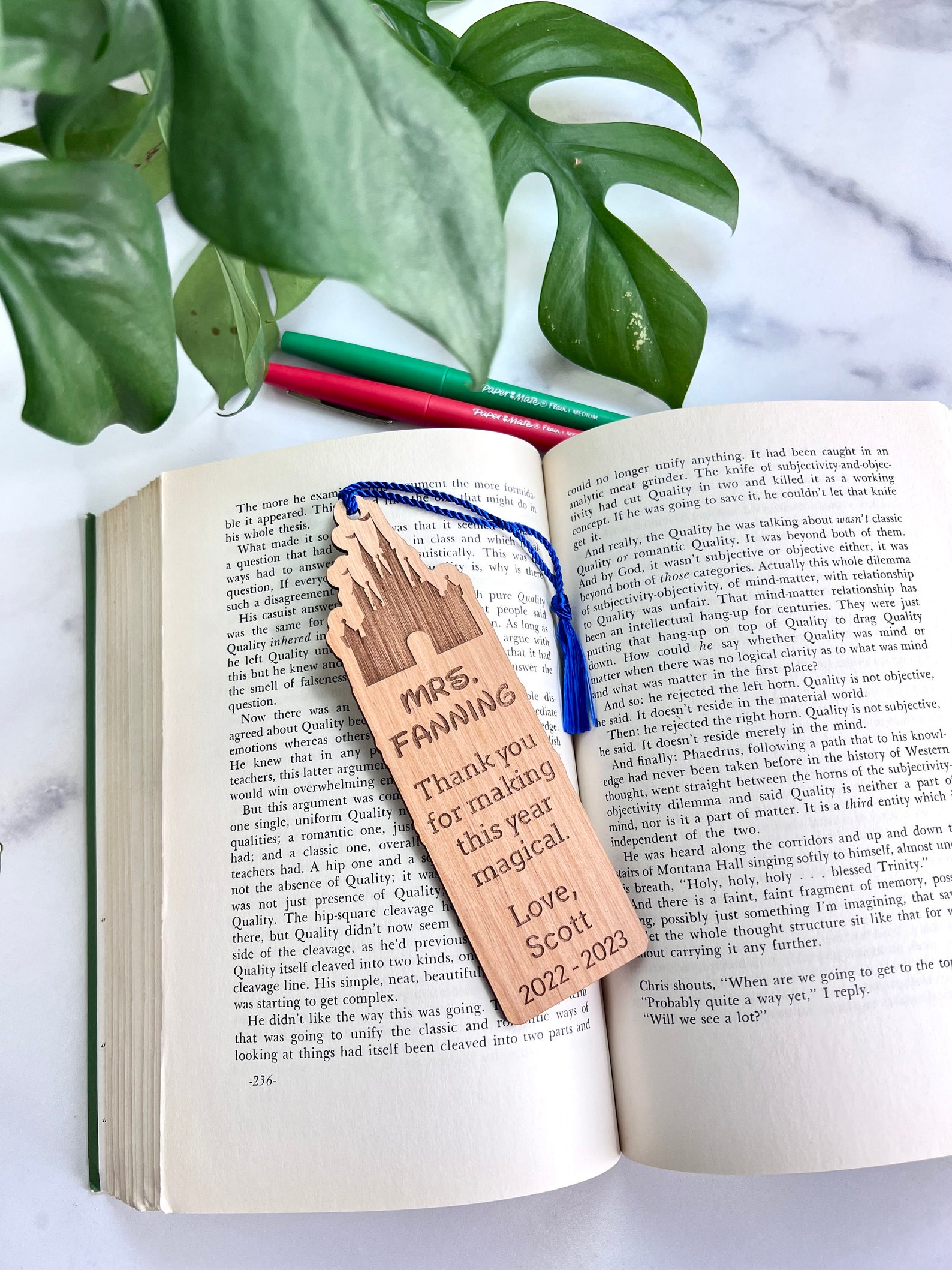 Disney Teacher Appreciation Gift Bookmark With Tassel - Laser Engraved ...