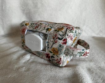 Handgjord reseblöjpåse - Rosa/Gula blommor