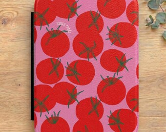 Tomato Kindle Case, Romance Reader Kindle Case, Preppy Kindle Paperwhite Cover, Aesthetic Reader Accessory, Fruit Print E-Reader Case