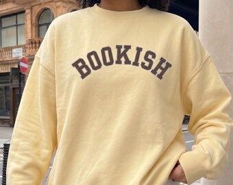 Bookish Sweatshirt, Coquette Reader Crewneck, Soft Academia Book Lover Gift, Minimalist Collegiate Style Reading Sweatshirt