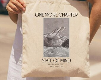 One More Chapter Tote Bag, Book Lover Canvas Tote, Dark Academia Bookish Bag, Reader Gift, Literary Aesthetic Tote, Bookish Market Bag