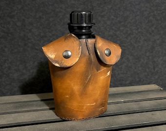 Leather Canteen Belt Pouch with Canteen