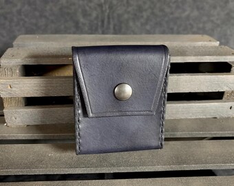 Clean Black Merchant Leather Belt Pouch with 2" Belt Loop (Ready to Ship!)