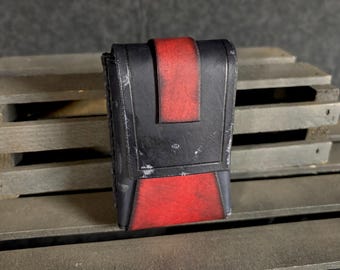 Weathered Red and Black Tactical Leather Belt Pouch with 2" Belt Loop (Ready to Ship!)