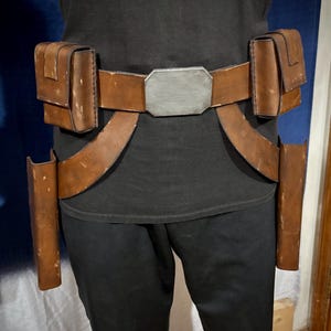 Galactic Tactical Leather Belt Set with Holsters for Westar-35 Prop Blasters