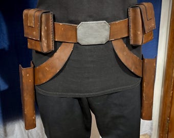 Galactic Tactical Leather Belt Set with Holsters for Westar-35 Prop Blasters