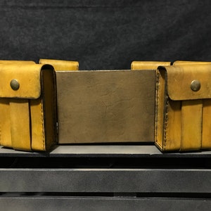 Large Leather Utility Belt Set Yellow
