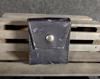 Weathered Black Merchant Leather Belt Pouch with 2" Belt Loop (Ready to Ship!)