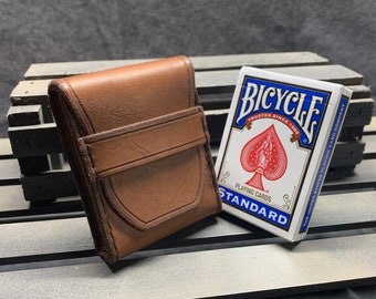 Leather Playing Card Pouch with Cards