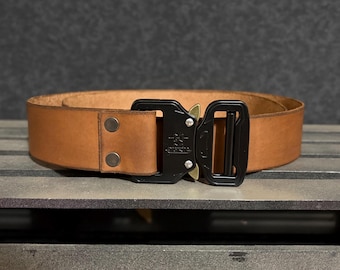 1.5” Wide Leather Belt with Metal Quick Release Buckle