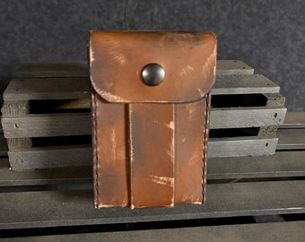Weathered Brown (Large) Leather Belt Pouch with 3" Belt Loop (Ready to Ship!)