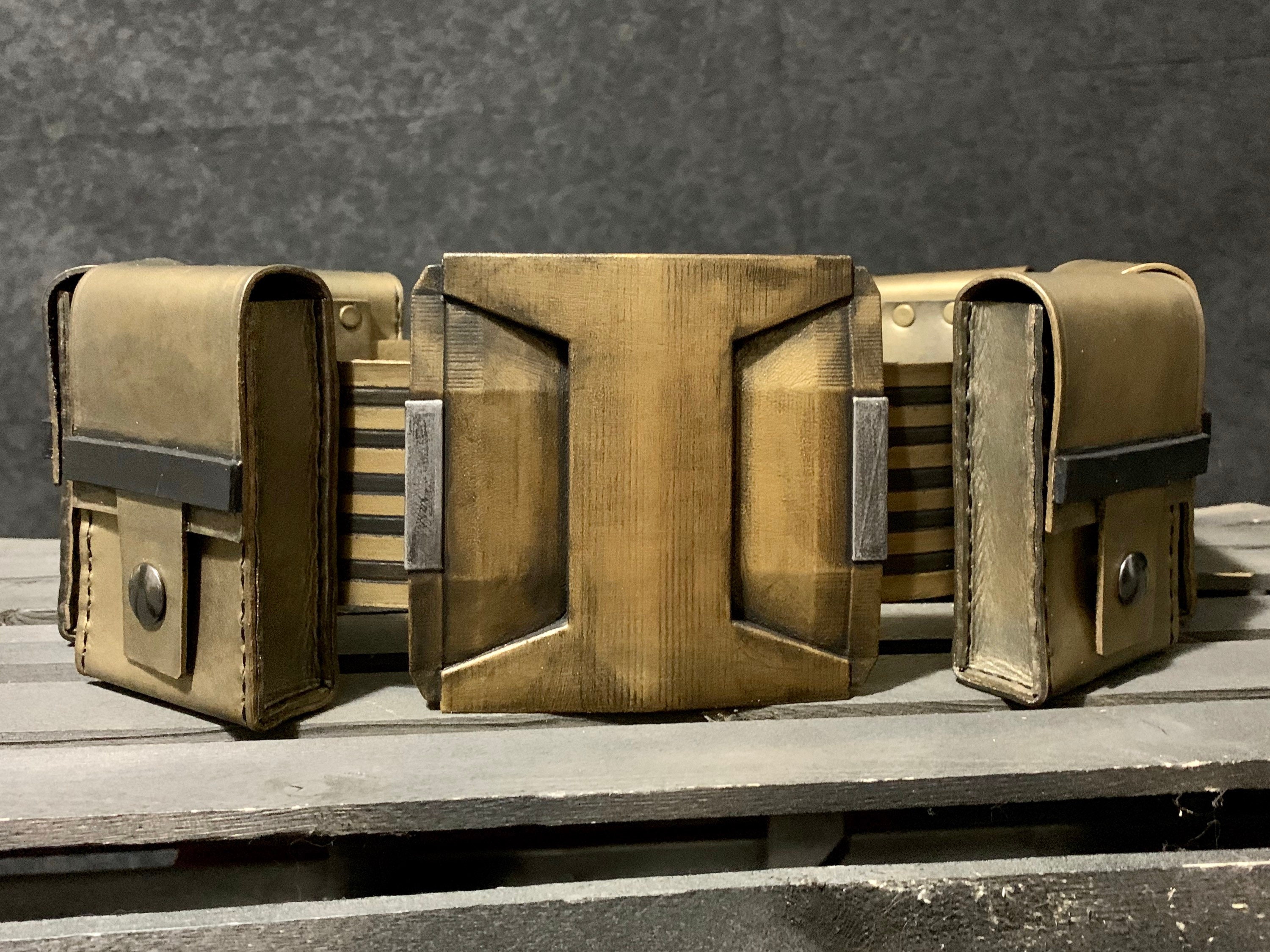 Batman Arkham Asylum Inspired Belt And Pouches Weathered Gold Etsy Batman Arkham Asylum Inspired Belt And Pouches Weathered Gold Etsy