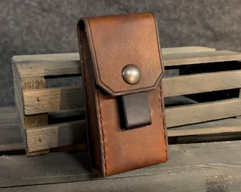 Tabbed (Long) Leather Belt Pouch