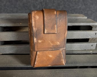 Weathered Brown Tactical Leather Belt Pouch with 2" Belt Loop (Ready to Ship!)