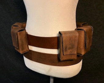 Bo Katan Inspired Leather Belt and Pouches Set