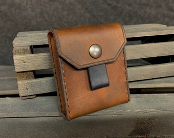 Tabbed (Medium) Leather Belt Pouch