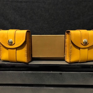 Slim Leather Utility Belt Set Yellow