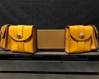 Slim Leather Utility Belt Set Yellow