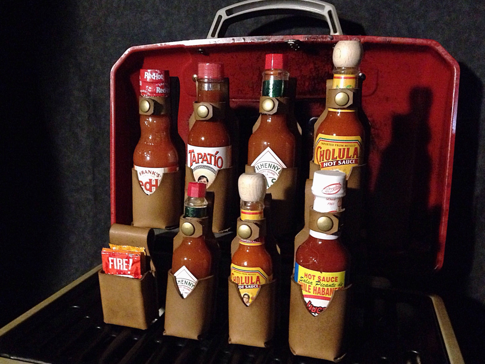 Leather Hot Sauce Holsters Sauces Not Included image 1.