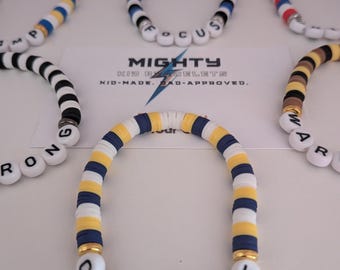 Pulsera Mighty para niños: pulsera motivacional de cuentas hecha a mano