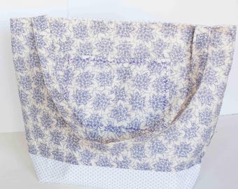 Bolso de hombro vintage con flores de lavanda hecho a mano