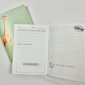 Prompted Journal Ages 9-10 | Thinking Writing Drawing Prompts | Starter Journal  | Things I Notice Journal | Thinking, Writing, and Drawing