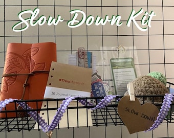 Mindfulness Journal Kit – Hand-Crocheted Turtle, Reflection Prompts, Mother's Day Reset