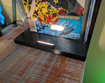 USB-C LED Lighted CGC graded slab comic display stand 20x245mm slot version