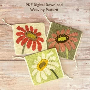 Petit motif de tissage de tapisserie Joyeuse marguerite – Modèle PDF