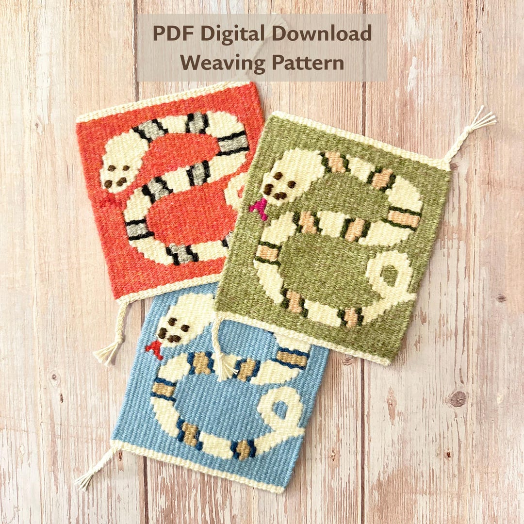 Playful Snake Small Tapestry Weaving Pattern – PDF Template - Etsy