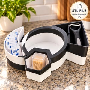 Kitchen Sachet Organizer STL | Sugar, Salt & Pepper Packet Holder