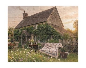 Cottage Garden Scene Puzzle | Cottagecore 100-1000 Piece Jigsaw