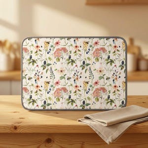 Vintage Wildflower Pattern Microfiber Dish Mat | Floral Kitchen Mat