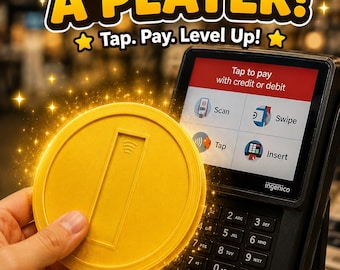 Giant Mario Coin Card Holder – Tap to Pay Contactless Payment (3D Printed)