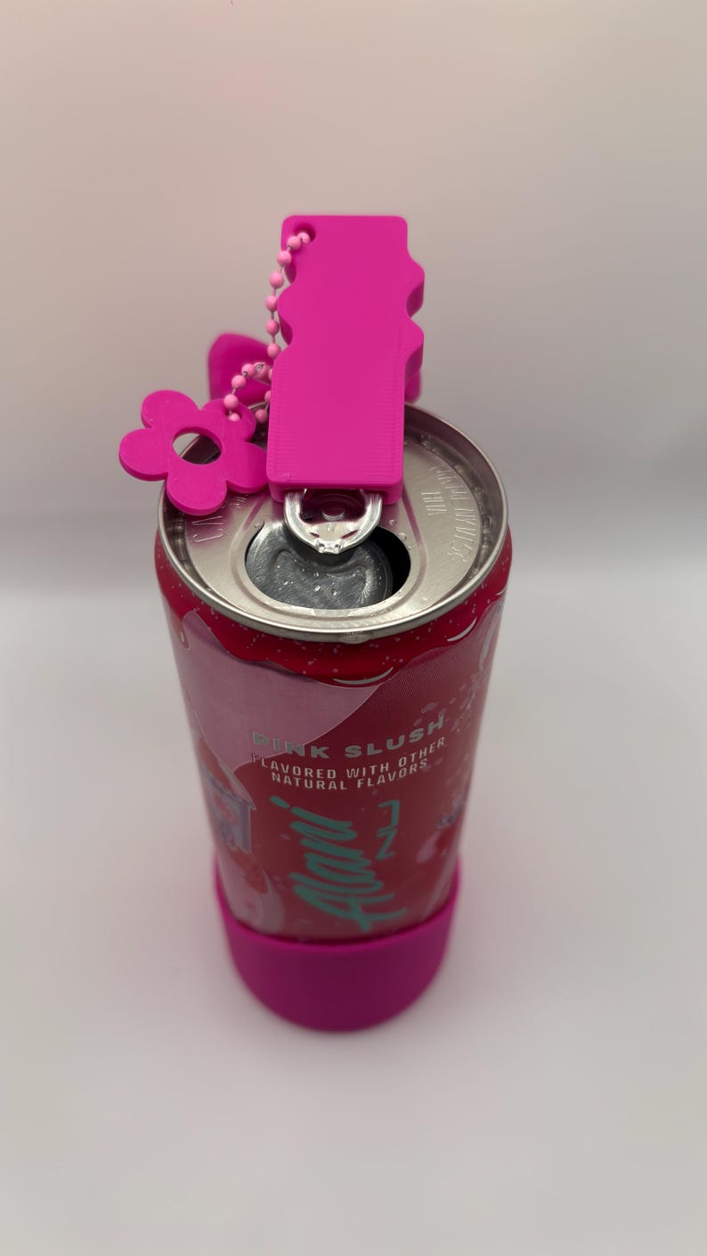 3D Printed Slim Can Holder with Handle & Bow – Fits 12oz Cans, Alani Nu, White Claw image 5